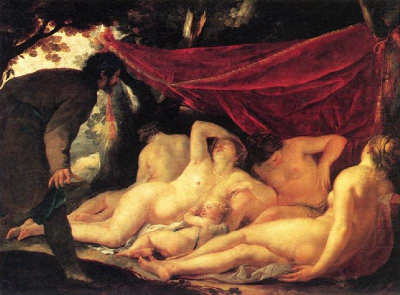 Venus and the Three Graces Surprised by a Mortal k, BLANCHARD, Jacques